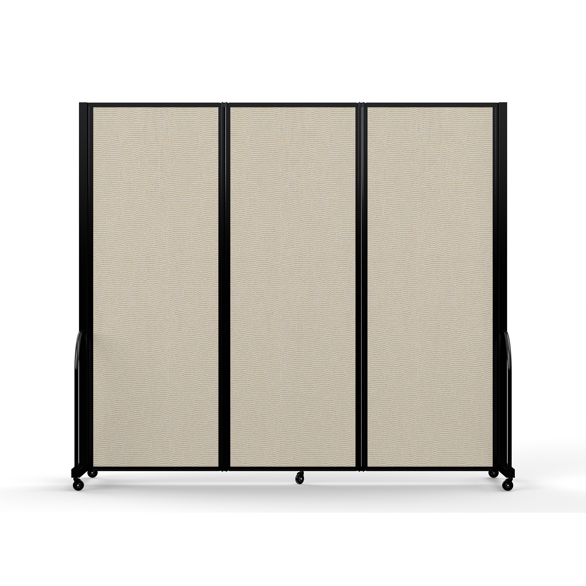 Screenflex Full Motion Divider, 7'6" x 8'7", Black Frame, Sand